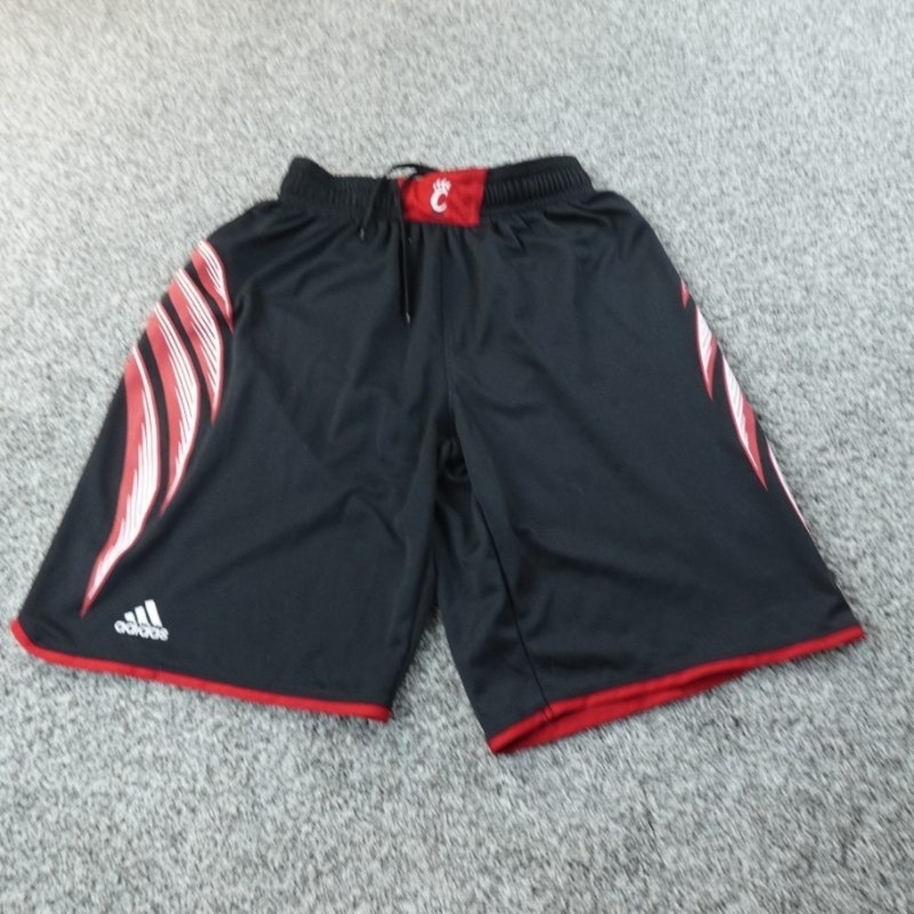 Cincinnati Bearcats Shorts Mens M Black Red Adidas NCAA Basketball Athletic Mesh